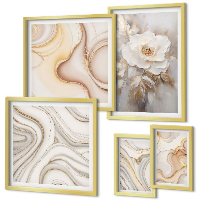 Väggdekoration tavelset Blommotiv abstrakt elegans