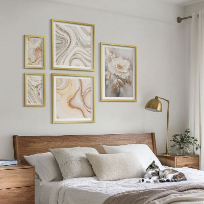 Väggdekoration tavelset Blommotiv abstrakt elegans