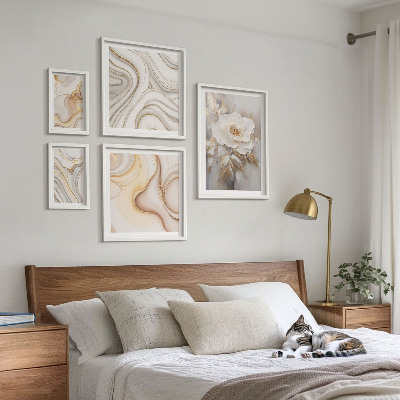 Väggdekoration tavelset Blommotiv abstrakt elegans