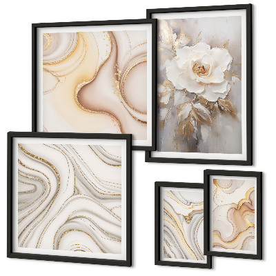 Väggdekoration tavelset Blommotiv abstrakt elegans
