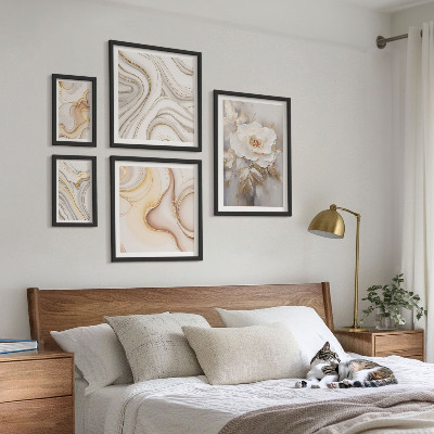 Väggdekoration tavelset Blommotiv abstrakt elegans