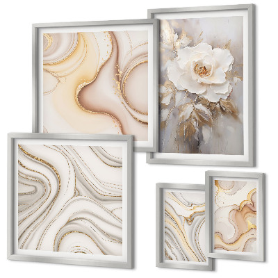 Väggdekoration tavelset Blommotiv abstrakt elegans