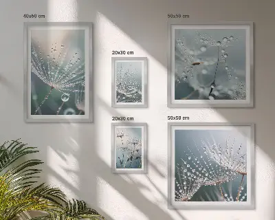 Daggdroppar minimalistiska växter set om 5 tavlor