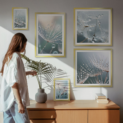 Set om 5 tavlor Daggdroppar minimalistiska växter