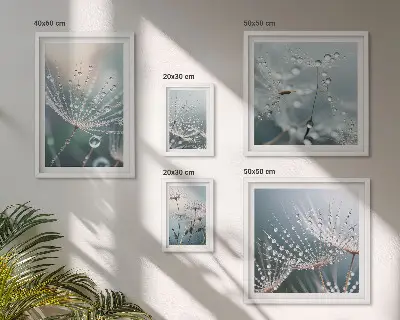Daggdroppar minimalistiska växter set om 5 tavlor