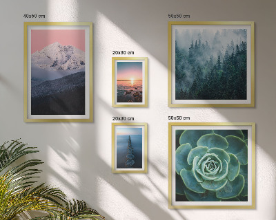 Tavelvägg med 5 tavlor Landskap berg hav boho