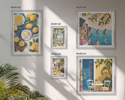 Väggdekoration tavelset Citronfriskhet boho sommar