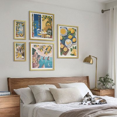 Väggdekoration tavelset Citronfriskhet boho sommar