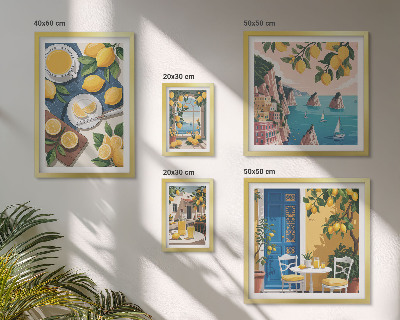Väggdekoration tavelset Citronfriskhet boho sommar