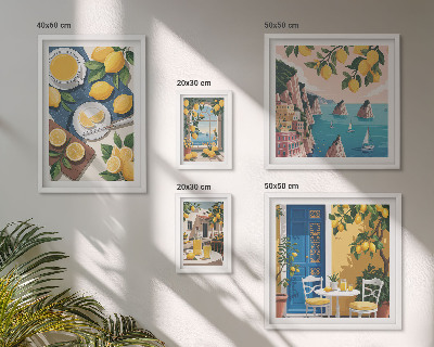 Väggdekoration tavelset Citronfriskhet boho sommar