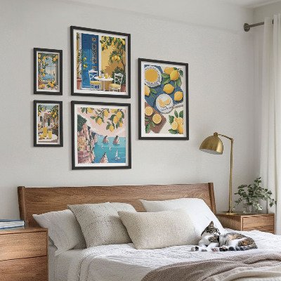 Väggdekoration tavelset Citronfriskhet boho sommar