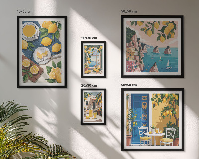 Väggdekoration tavelset Citronfriskhet boho sommar
