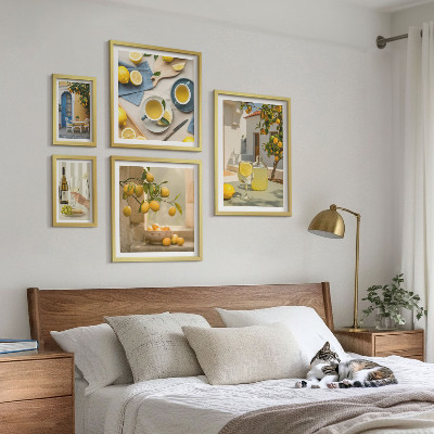 Set om 5 tavlor Rustika citroner till köket