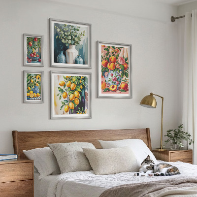 Väggdekoration tavelset Fruktiga blommiga kompositioner