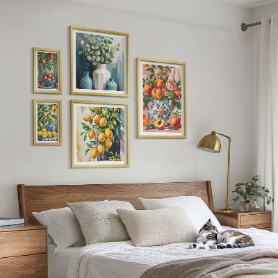 Väggdekoration tavelset Fruktiga blommiga kompositioner