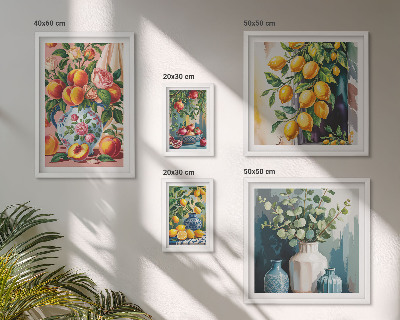 Väggdekoration tavelset Fruktiga blommiga kompositioner