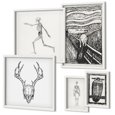 Set om 5 tavlor Surrealistisk konst natur man