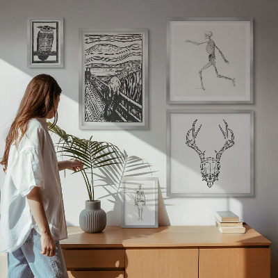 Set om 5 tavlor Surrealistisk konst natur man