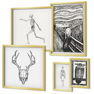 Set om 5 tavlor Surrealistisk konst natur man