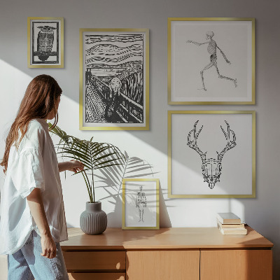 Set om 5 tavlor Surrealistisk konst natur man