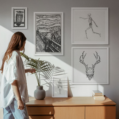 Set om 5 tavlor Surrealistisk konst natur man
