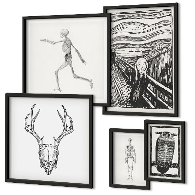 Set om 5 tavlor Surrealistisk konst natur man