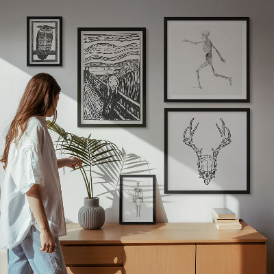 Set om 5 tavlor Surrealistisk konst natur man