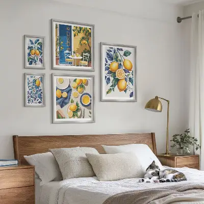 Väggdekoration tavelset med provensalskt citrusmotiv