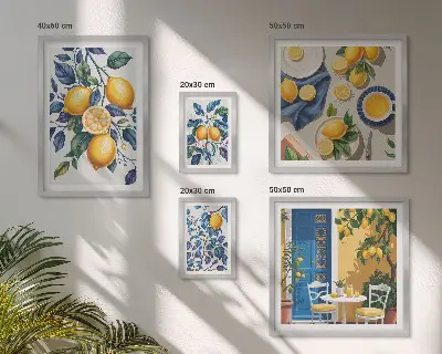 Väggdekoration tavelset med provensalskt citrusmotiv