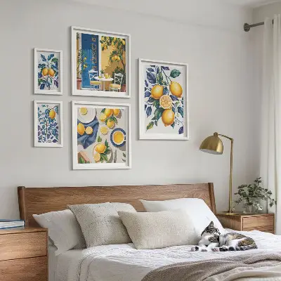 Väggdekoration tavelset med provensalskt citrusmotiv
