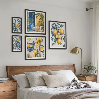 Väggdekoration tavelset med provensalskt citrusmotiv