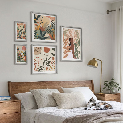 Väggdekoration tavelset Boho-stil med en växtfigur