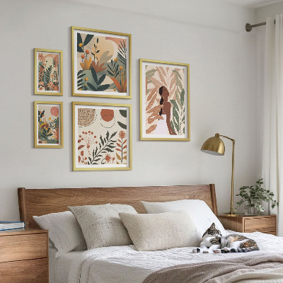 Väggdekoration tavelset Boho-stil med en växtfigur