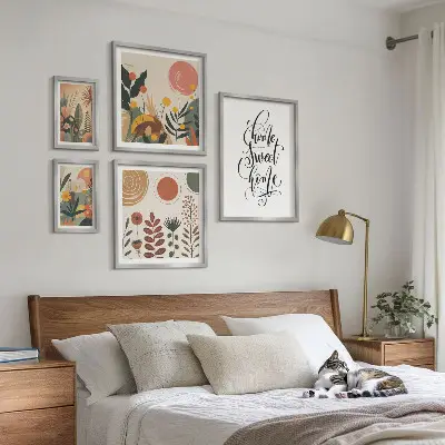 Väggdekoration med växtmotiv set om 5 tavlor