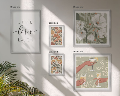 Tavelvägg med 5 tavlor Snygga blommiga grafiska slogans