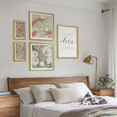 Tavelvägg med 5 tavlor Snygga blommiga grafiska slogans
