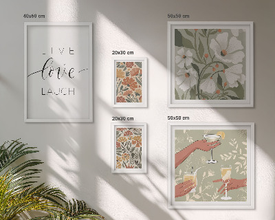 Tavelvägg med 5 tavlor Snygga blommiga grafiska slogans