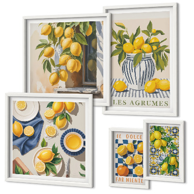Set om 5 tavlor Citrus provençalska dekorationer