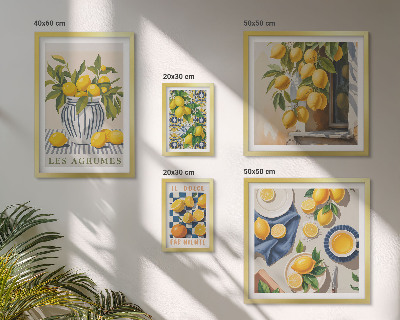 Set om 5 tavlor Citrus provençalska dekorationer