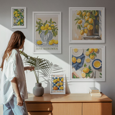 Set om 5 tavlor Citrus provençalska dekorationer
