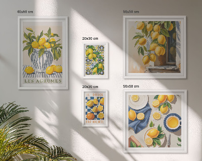Set om 5 tavlor Citrus provençalska dekorationer