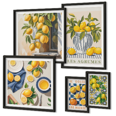 Set om 5 tavlor Citrus provençalska dekorationer