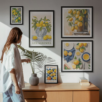Set om 5 tavlor Citrus provençalska dekorationer