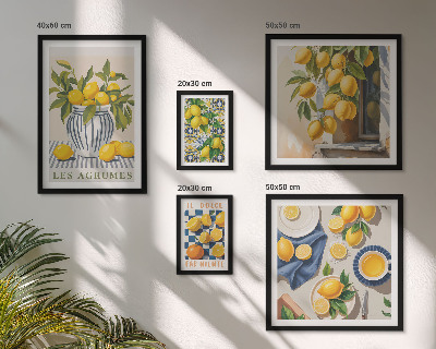 Set om 5 tavlor Citrus provençalska dekorationer