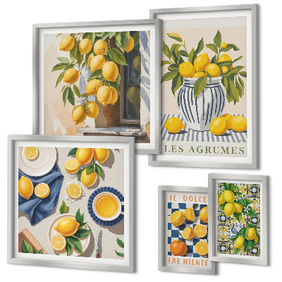 Set om 5 tavlor Citrus provençalska dekorationer