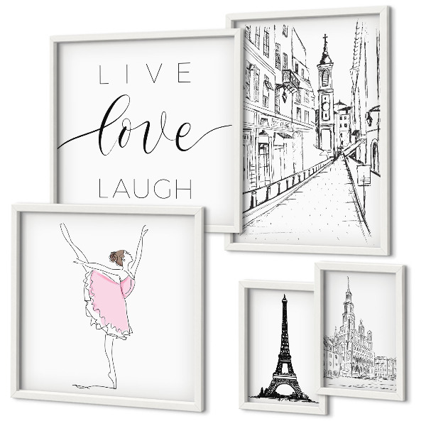 Väggdekoration tavelset Snygga parisiska inspirationer