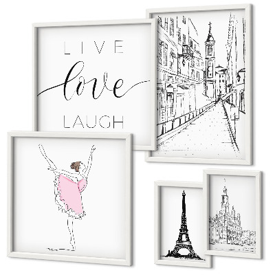 Väggdekoration tavelset Snygga parisiska inspirationer