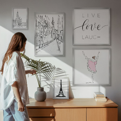Väggdekoration tavelset Snygga parisiska inspirationer