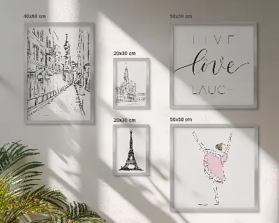 Tavelset för väggdekoration med snygga motiv inspirerade av Paris