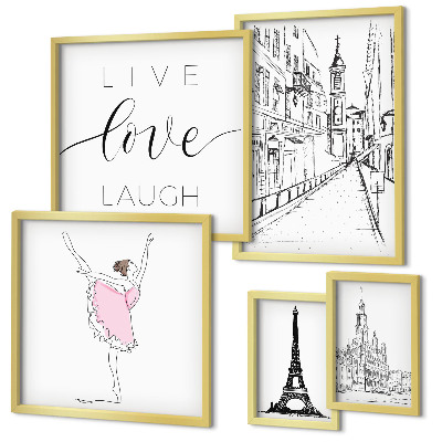 Väggdekoration tavelset Snygga parisiska inspirationer
